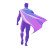Superhero Back View Vinyl Car Decal Sticker – Waterproof & UV-Resistant 8"