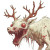 Monstrous Mutated Reindeer Vinyl Car Decal Sticker – Waterproof & UV-Resistant 8"