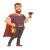 Cape-Wearing Furniture Hero Vinyl Car Decal Sticker – Waterproof & UV-Resistant 8"