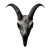 Evil Goat Skull Vinyl Car Decal Sticker – Waterproof & UV-Resistant 8"