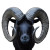 Black Goat Horns Vinyl Car Decal Sticker – Waterproof & UV-Resistant 8"
