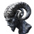 Satyr Head Horns Vinyl Car Decal Sticker – Waterproof & UV-Resistant 8"