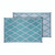 Faulkner Turquoise/White Diamond Design Patio Mat | 12ft x 9ft Polypropylene, Reversible, Mold Resistant