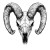 Ram Skull Illustration Vinyl Car Decal Sticker – Waterproof & UV-Resistant 8"