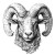Woolly Ram Engraving Vinyl Car Decal Sticker – Waterproof & UV-Resistant 8"