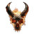 Fiery Demonic Goat Skull Vinyl Car Decal Sticker – Waterproof & UV-Resistant 8"