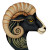 Art Deco Ram Vinyl Car Decal Sticker – Waterproof & UV-Resistant 8"