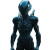 Cyberpunk Alien Figure Vinyl Car Decal Sticker – Waterproof & UV-Resistant 8"