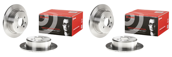 2x Brembo Brake Rotor | 1985-1993 BMW: 325e,318is,325es,325i,318i,325,325is | Solid Design, Coated, High Carbon, ECE-R90 Certified