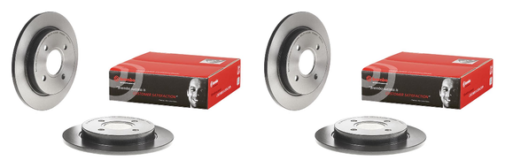 2x Brembo Brake Rotor for Ford Focus | Solid Cast Iron Design | 252.5mm Diameter | ECE-R90 Certified