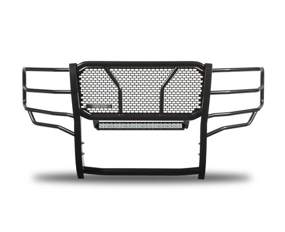 Black Horse Offroad Grille Guard RU-FOF115-B-KIT Rugged Series; 3-Piece Modular; Black; Powder Coated; Steel; 2-1/4 Inch Diameter; Without Winch Mount