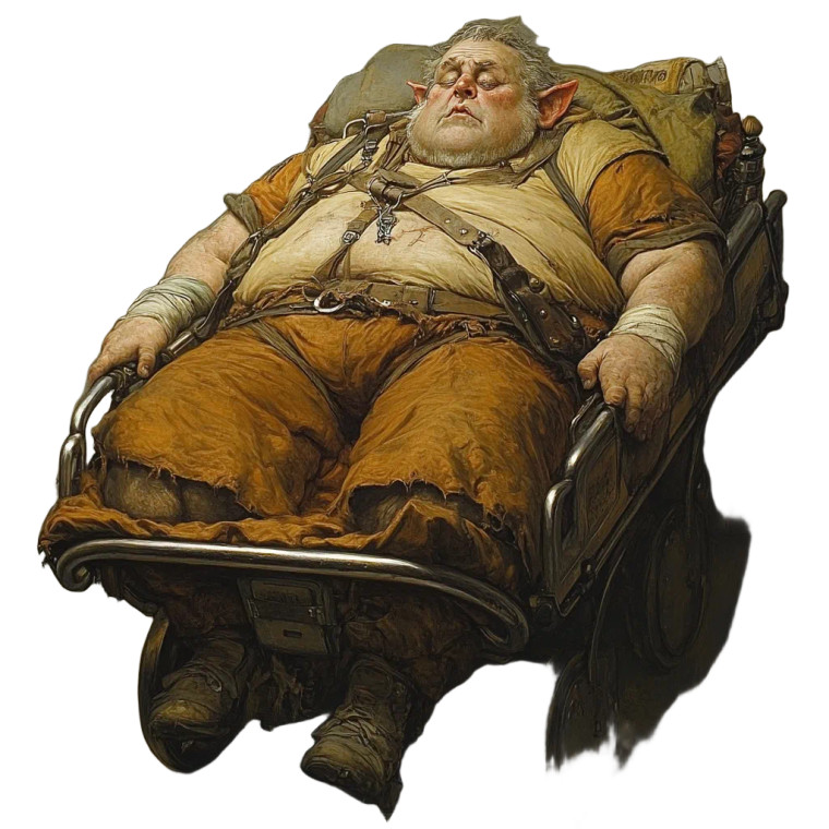 Fat Hobbit Stretcher Vinyl Car Decal Sticker – Waterproof & UV-Resistant 8"