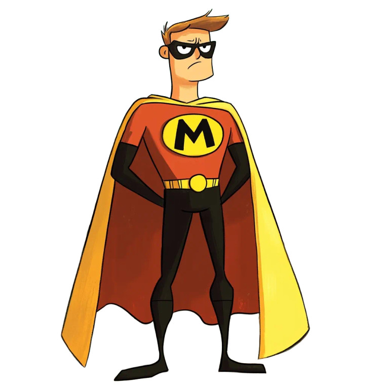 Confused Superhero Vinyl Car Decal Sticker – Waterproof & UV-Resistant 8"