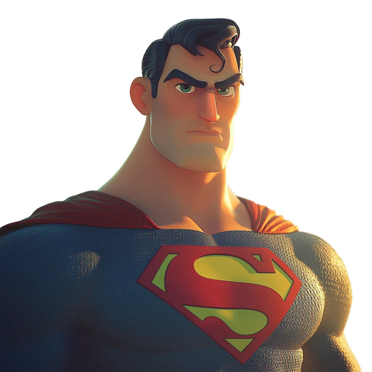 Pixar-Style Superman V2 Vinyl Car Decal Sticker – Waterproof & UV-Resistant 8"