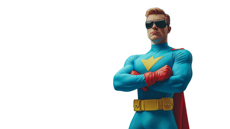 Chubby Superhero Pose Vinyl Car Decal Sticker – Waterproof & UV-Resistant 8"