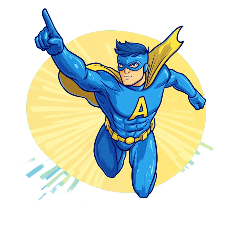 Blue Superhero Flight Vinyl Car Decal Sticker – Waterproof & UV-Resistant 8"
