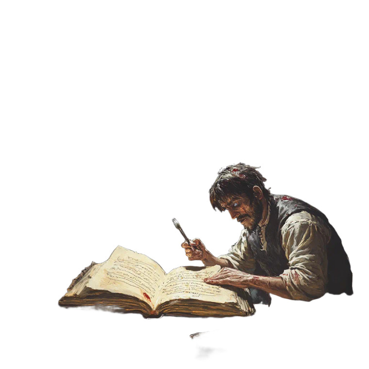 Scared Scribe Scribbling Vinyl Car Decal Sticker – Waterproof & UV-Resistant 8"