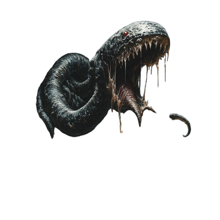 Slime-Covered Worm Vinyl Car Decal Sticker – Waterproof & UV-Resistant 8"