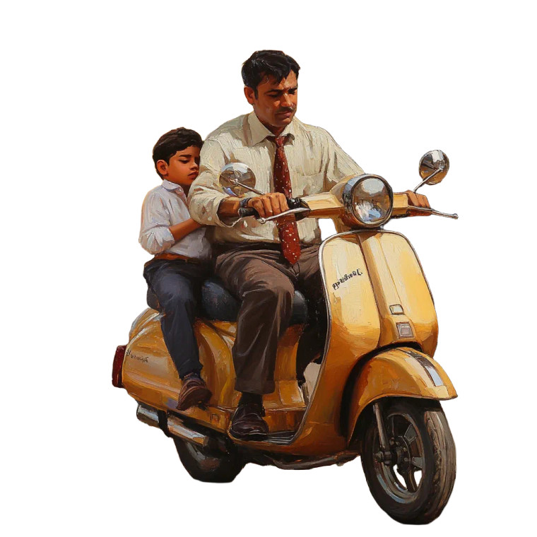 Scooter Ride Vinyl Car Decal Sticker – Waterproof & UV-Resistant 8"