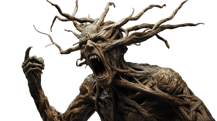 Wooden Demon Sculpture Vinyl Car Decal Sticker – Waterproof & UV-Resistant 8"