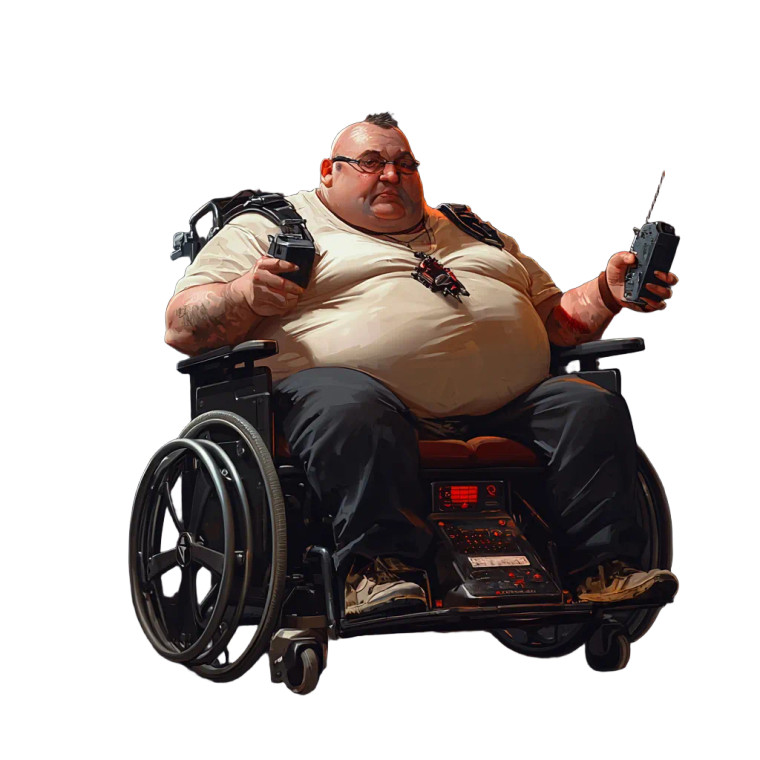 Fat Gamer Wheelchair Vinyl Car Decal Sticker – Waterproof & UV-Resistant 8"