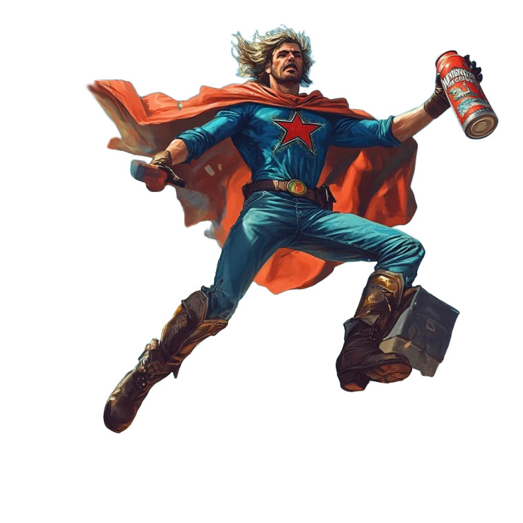 Superhero Cowboy Flyer Vinyl Car Decal Sticker – Waterproof & UV-Resistant 8"