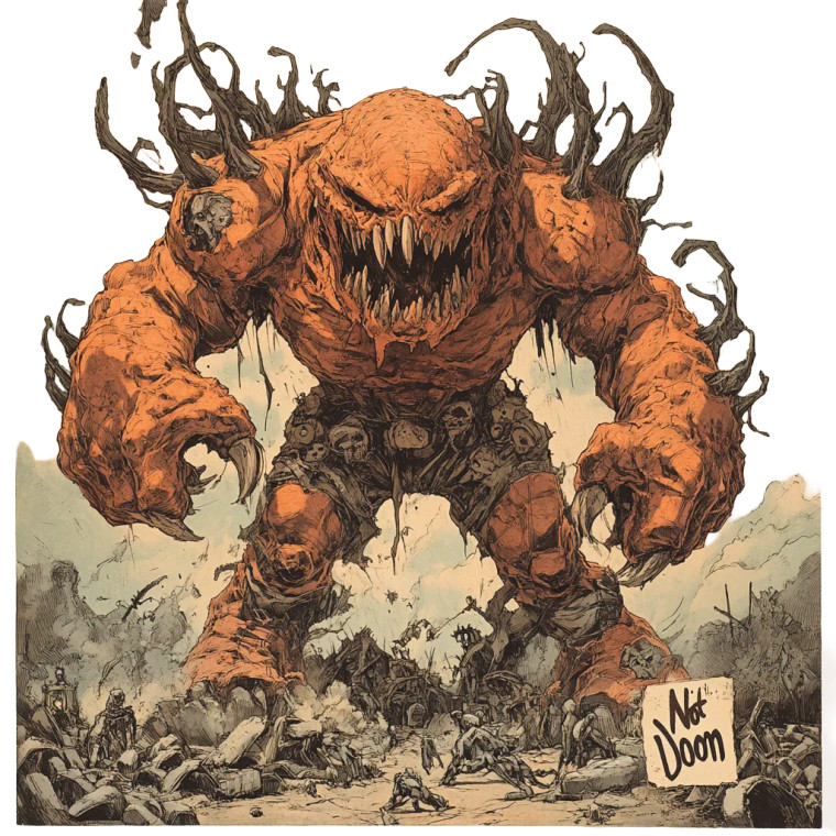 Not Doom Vinyl Car Decal Sticker – Waterproof & UV-Resistant 8"