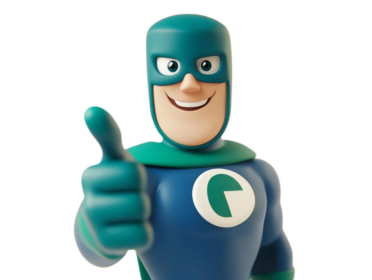 Blue-Green Superhero V2 Vinyl Car Decal Sticker – Waterproof & UV-Resistant 8"