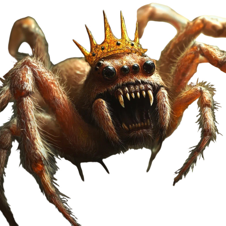 Golden Crown Spider Vinyl Car Decal Sticker – Waterproof & UV-Resistant 8"