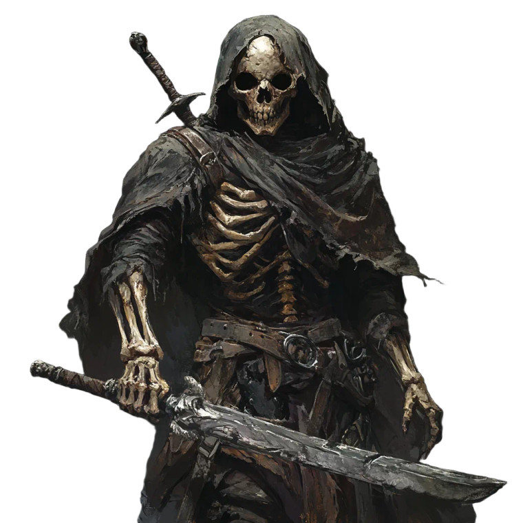 Four-Armed Skeletal Rogue Vinyl Car Decal Sticker – Waterproof & UV-Resistant 8"