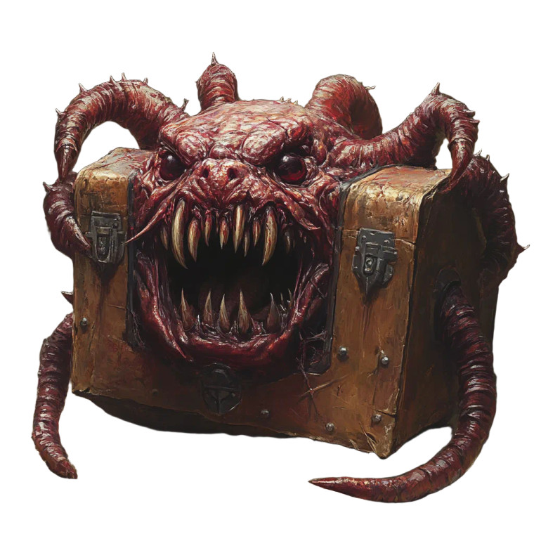 Mimic Chest Monster Vinyl Car Decal Sticker – Waterproof & UV-Resistant 8"