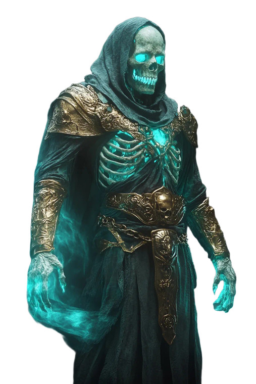 Spectral Skeleton Archmage Vinyl Car Decal Sticker – Waterproof & UV-Resistant 8"