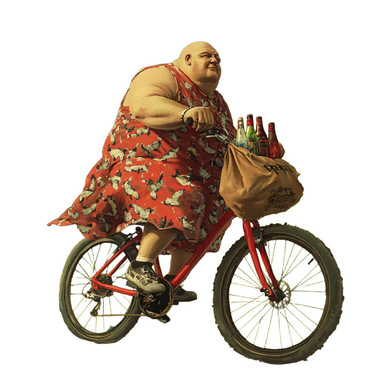 Bald Biker Attacked Vinyl Car Decal Sticker – Waterproof & UV-Resistant 8"