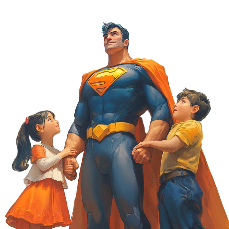 Superhero Dad V2 Vinyl Car Decal Sticker – Waterproof & UV-Resistant 8"