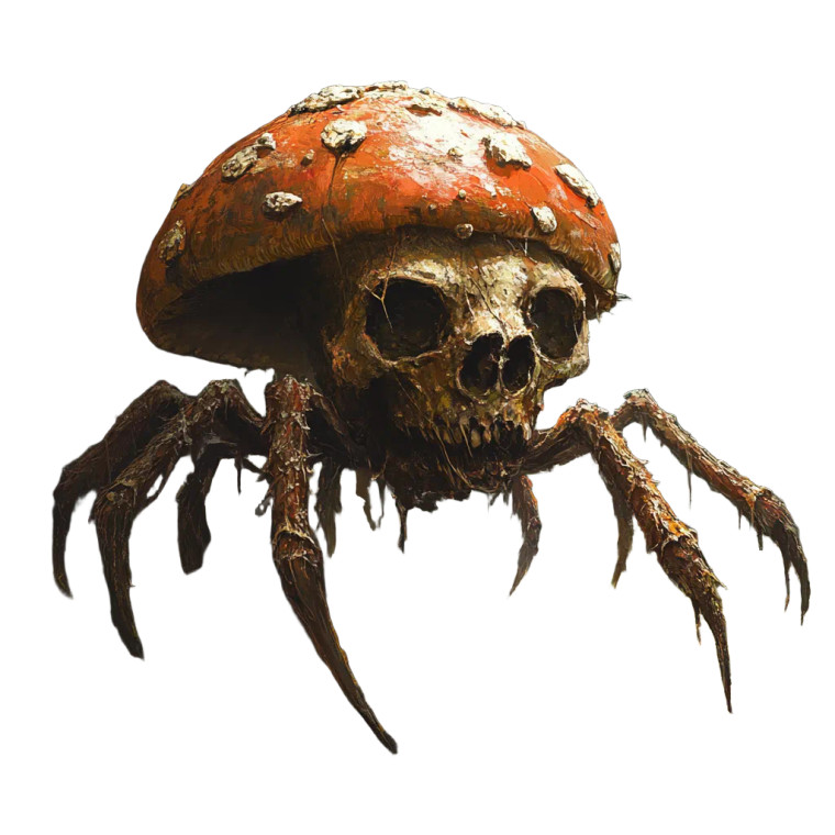 Mushroom Skull Creature Vinyl Car Decal Sticker – Waterproof & UV-Resistant 8"