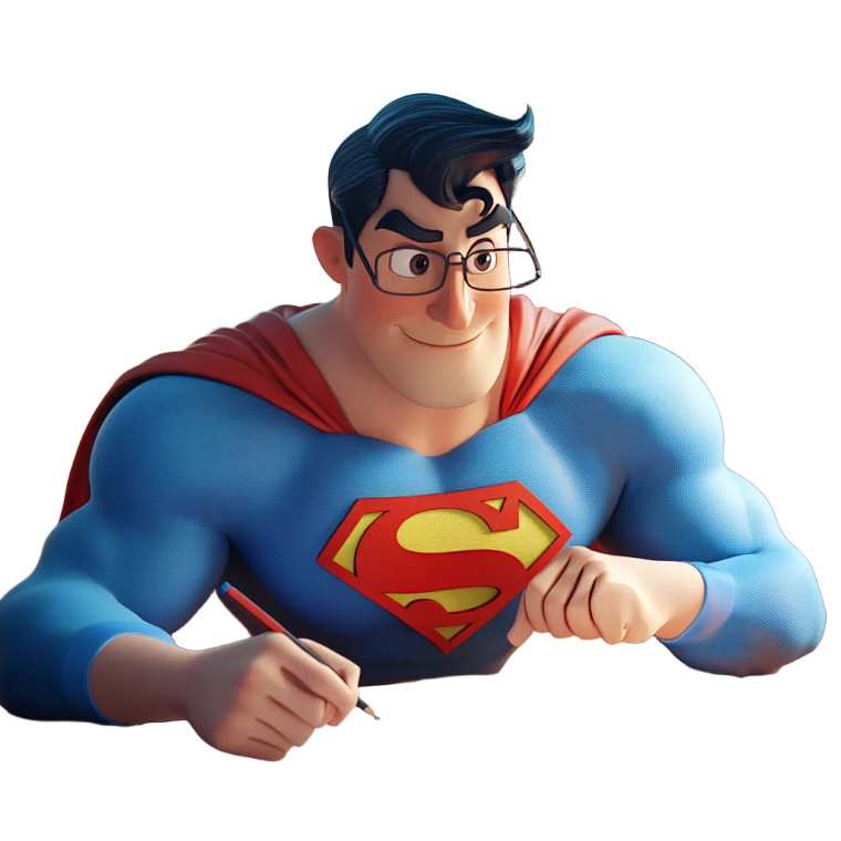 Superman Calculating Vinyl Car Decal Sticker – Waterproof & UV-Resistant 8"