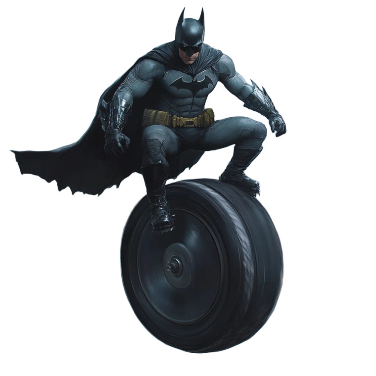 Batman On Unicycle Vinyl Car Decal Sticker – Waterproof & UV-Resistant 8"