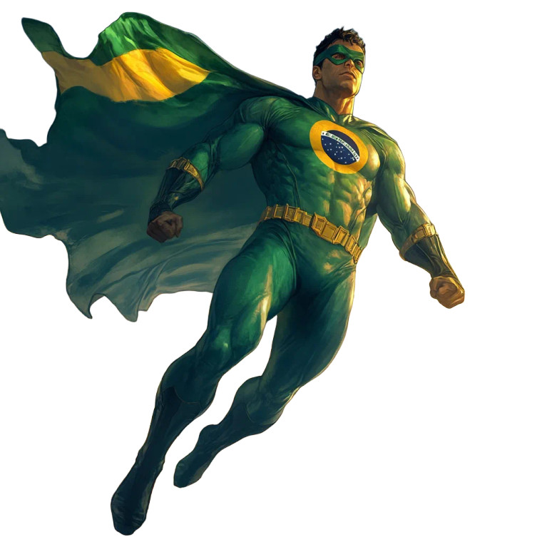 Brazilian Flag Superhero Vinyl Car Decal Sticker – Waterproof & UV-Resistant 8"