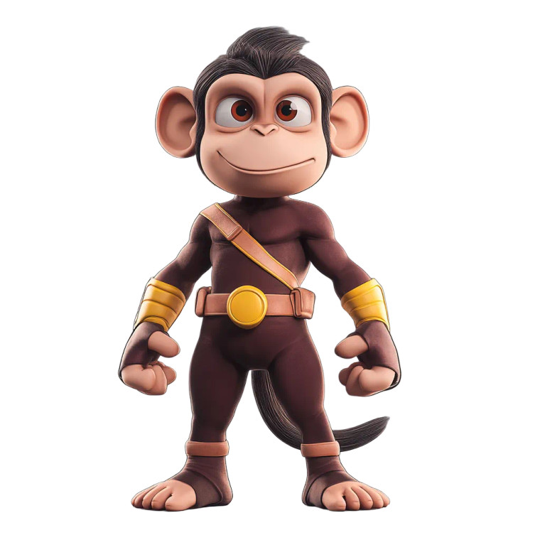 Superhero Monkey Vinyl Car Decal Sticker – Waterproof & UV-Resistant 8"