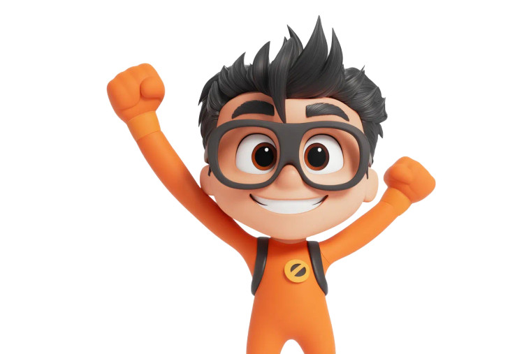 Orange Ninja Superhero Vinyl Car Decal Sticker – Waterproof & UV-Resistant 8"