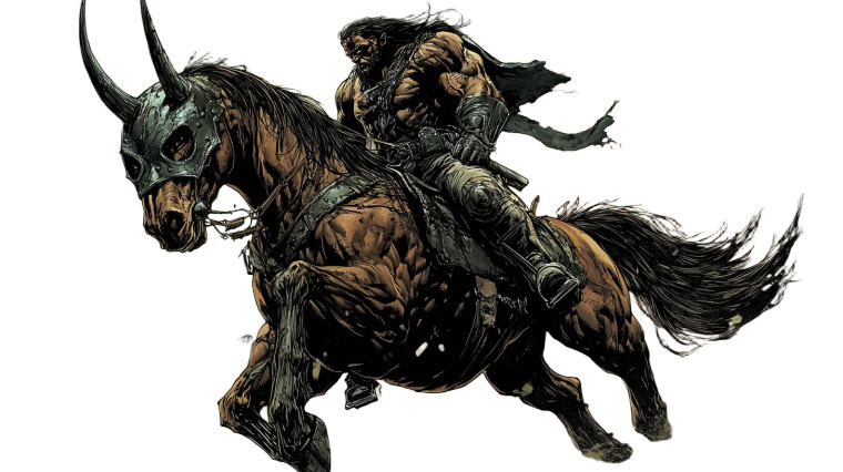 Horned Battle Horse Vinyl Car Decal Sticker – Waterproof & UV-Resistant 8"