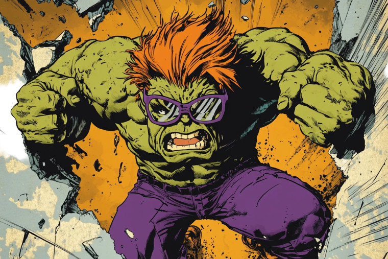 Orange-Haired Hulk Vinyl Car Decal Sticker – Waterproof & UV-Resistant 8"