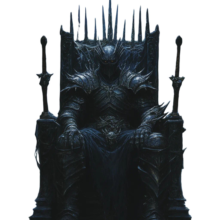 Dark Necromancer Throne Vinyl Car Decal Sticker – Waterproof & UV-Resistant 8"