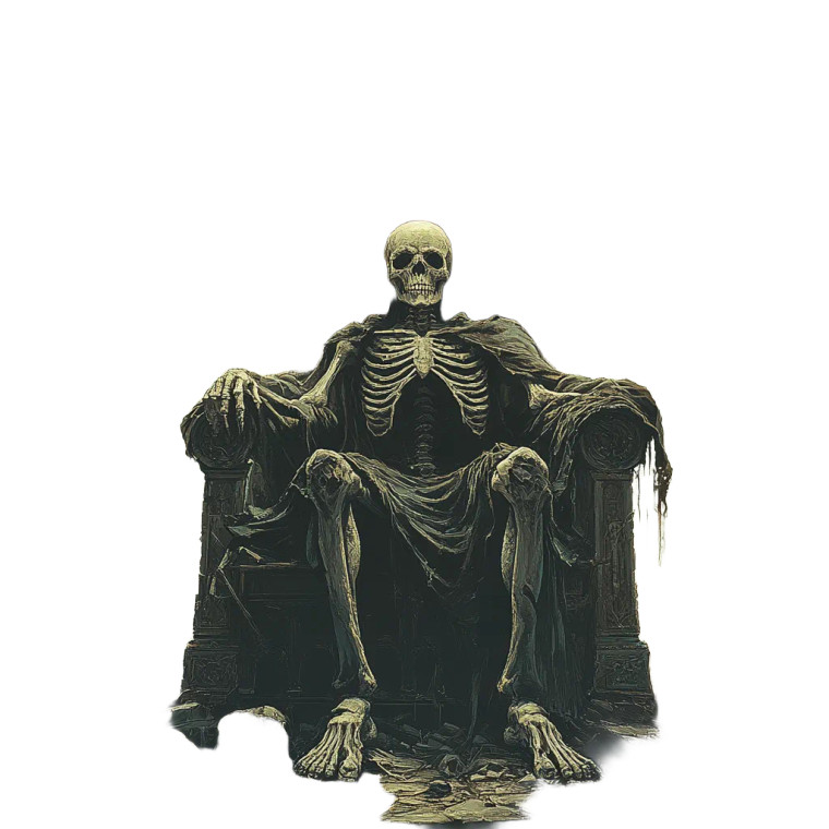 Skeleton King Portrait Vinyl Car Decal Sticker – Waterproof & UV-Resistant 8"