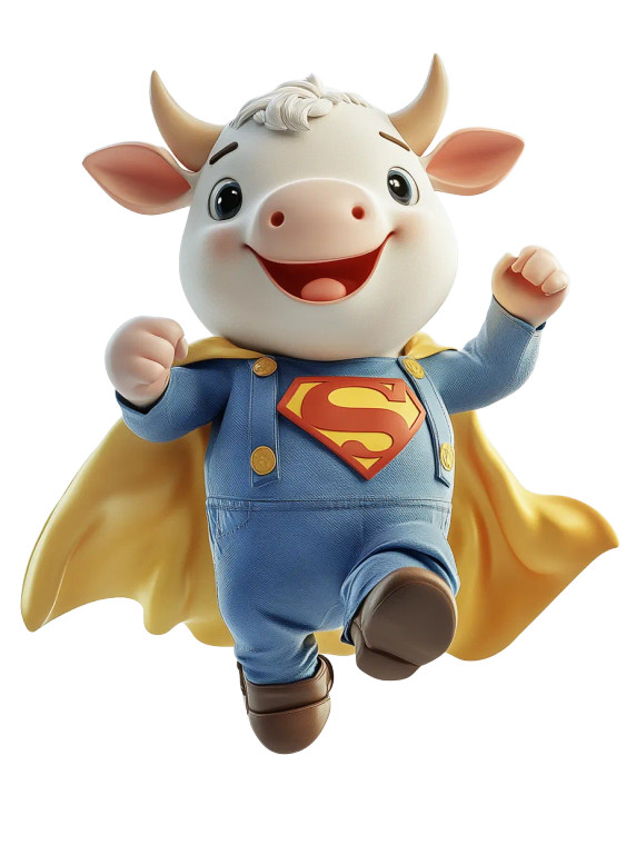 Cute Cow Humanoid Vinyl Car Decal Sticker – Waterproof & UV-Resistant 8"