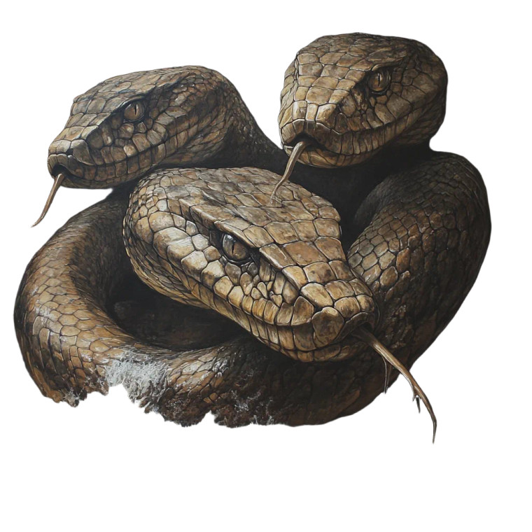 Three-Headed Serpent Vinyl Car Decal Sticker – Waterproof & UV-Resistant 8"