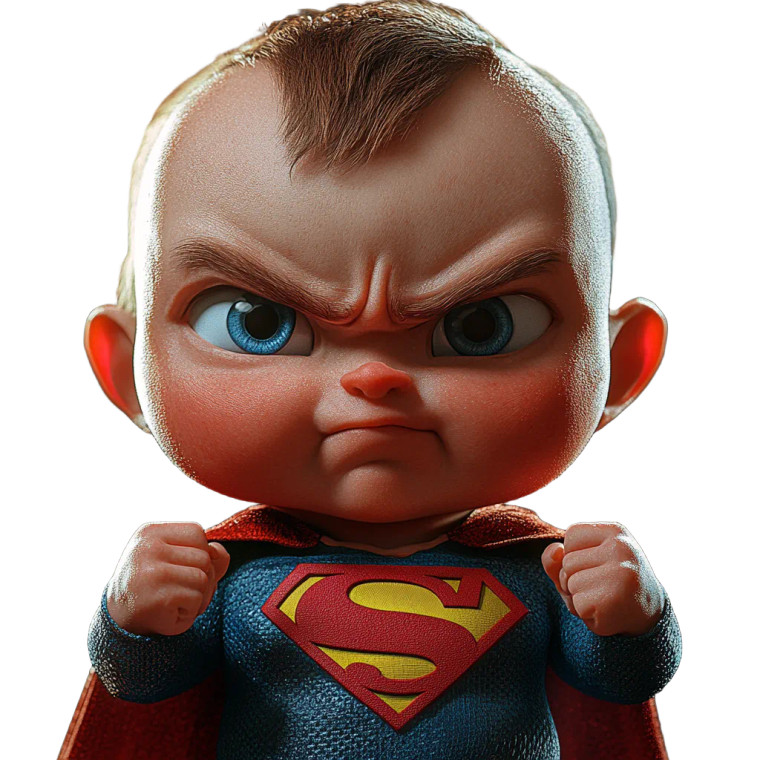 Funny Superman Baby Vinyl Car Decal Sticker – Waterproof & UV-Resistant 8"