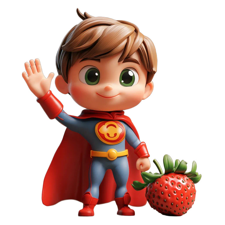 Strawberry Super Kid Vinyl Car Decal Sticker – Waterproof & UV-Resistant 8"