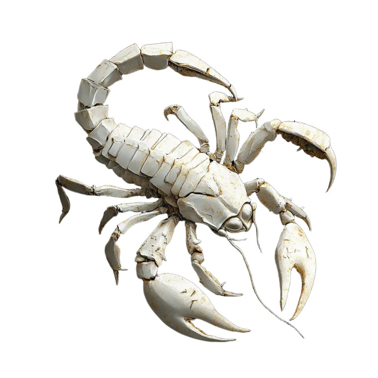 White Scorpion Art Vinyl Car Decal Sticker – Waterproof & UV-Resistant 8"