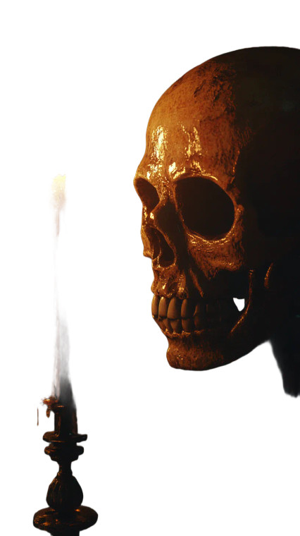 Haunted Skull Candles Vinyl Car Decal Sticker – Waterproof & UV-Resistant 8"